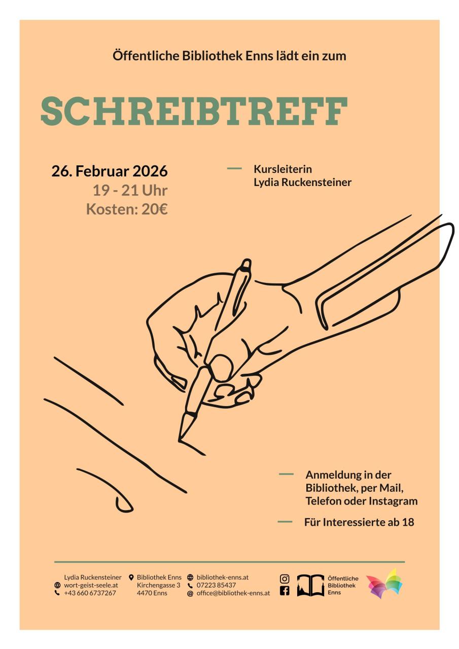 Plakat Schreibkreis mit Lydia Ruckensteiner