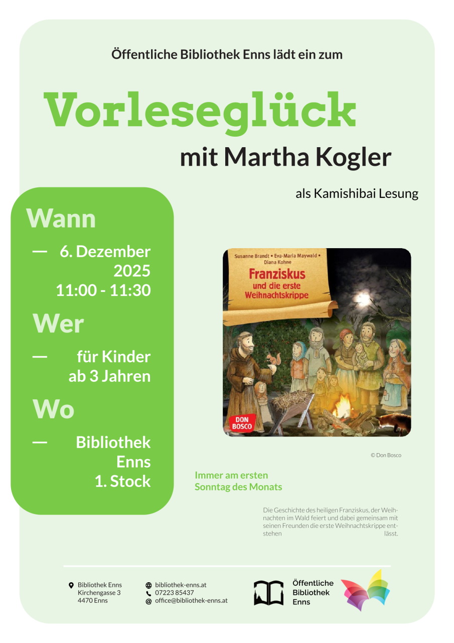 Plakat Dezember Weihnachtskrippe Kamishibai