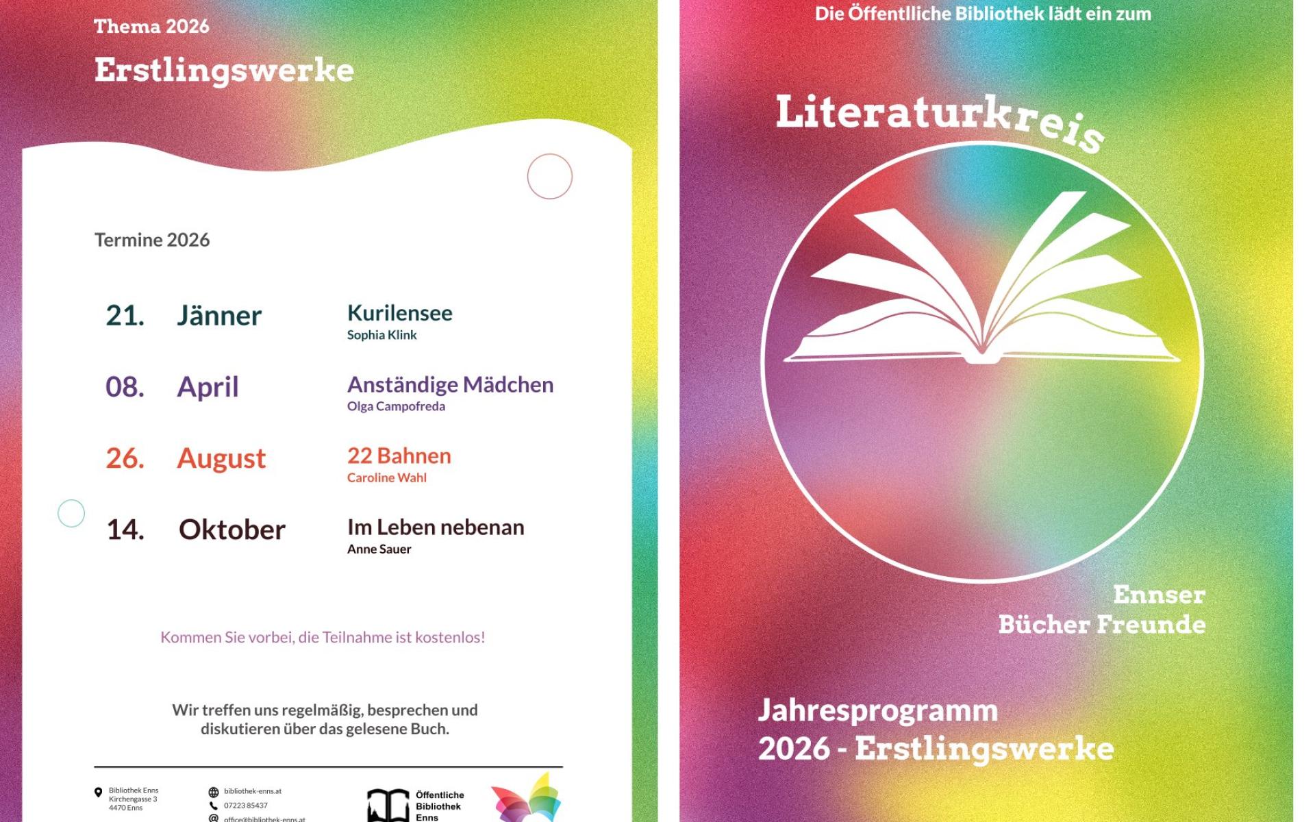 Literaturkreis Jahresprogramm 2026
