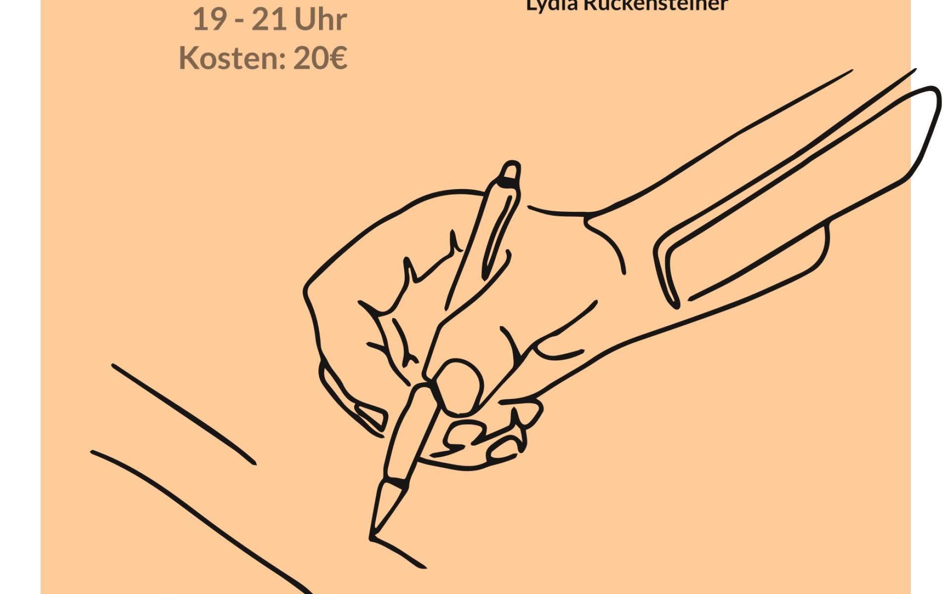 Plakat Schreibtreff mit Lydia Ruckensteiner im Juni in der Bibliothek Enns