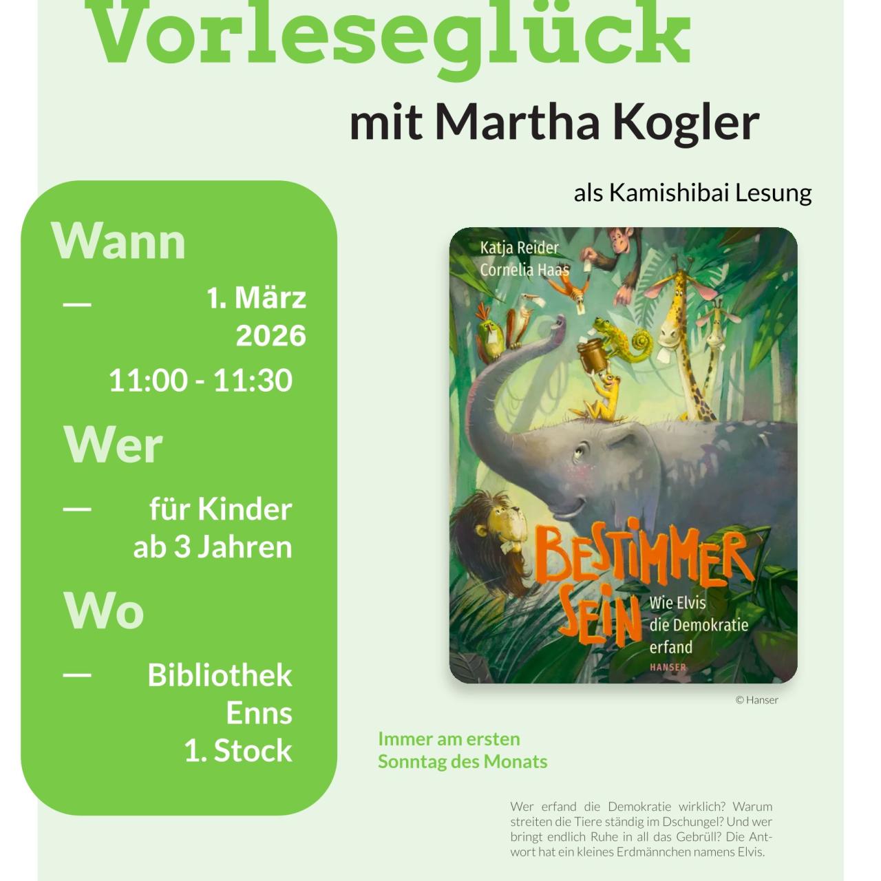 Plakat Vorleseglück im März