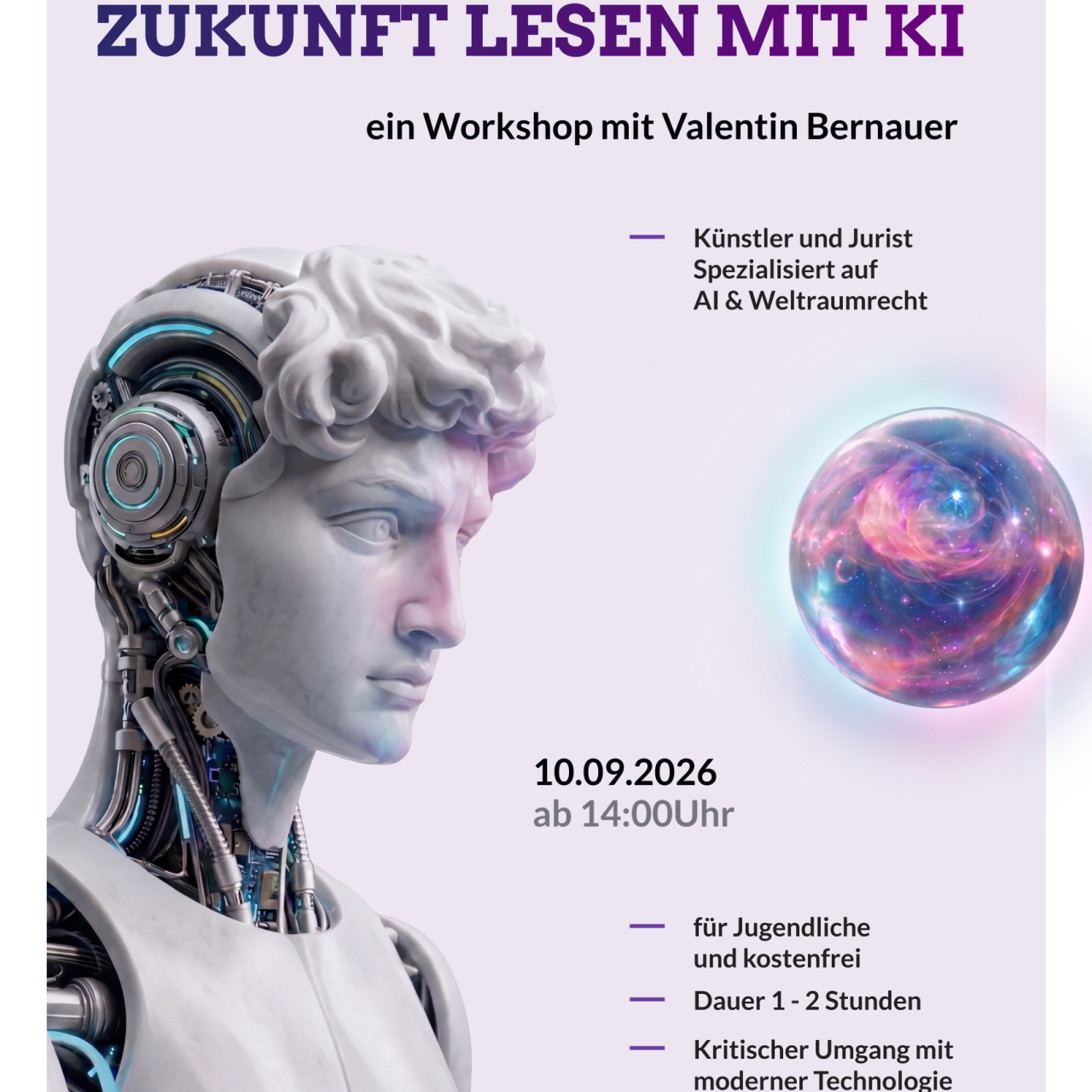 Plakat KI Workshop mit Valentin Bernauer